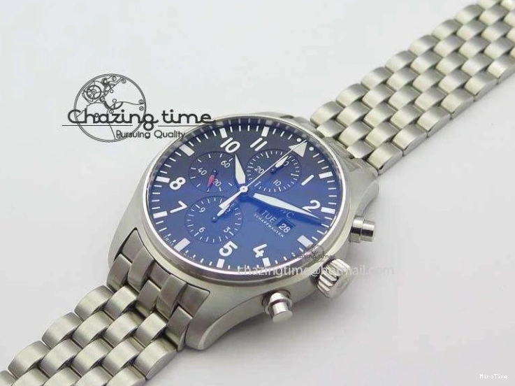 MIROTIME 1231 WaterResistant Pilot Chrono 2016 IW377710 ZF 1:1 Best Edition Black Dial On SS Bracelet A7750 V 7277